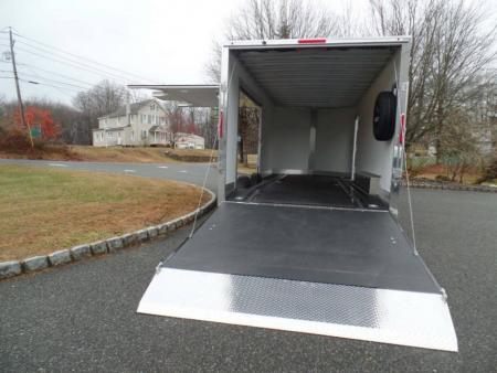 New EXAMPLE / Enclosed Car Trailer, 8.5X20 with 9,990 GVWR, Big Escape Door removable Fender, Finished Interior, Torflex Axles,