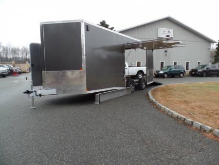 New EXAMPLE / Enclosed Car Trailer, 8.5X20 with 9,990 GVWR, Big Escape Door removable Fender, Finished Interior, Torflex Axles, $19,495 ID#007839