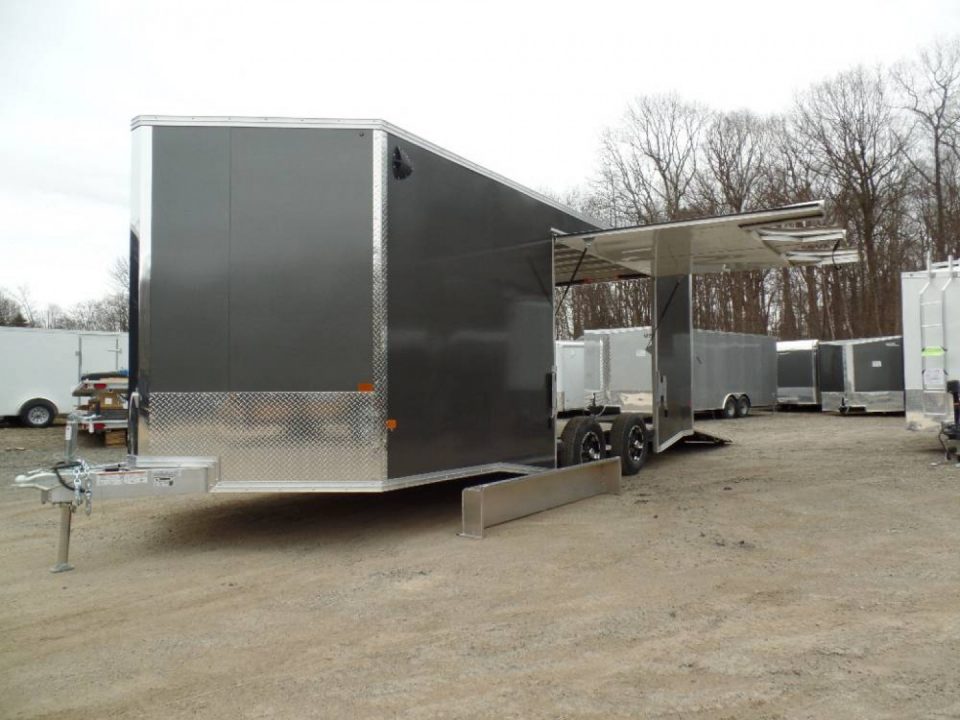 New EXAMPLE / LOOK Brand, SHARP TRAILER! 8.5X24 Gray Polycore Exterior ...