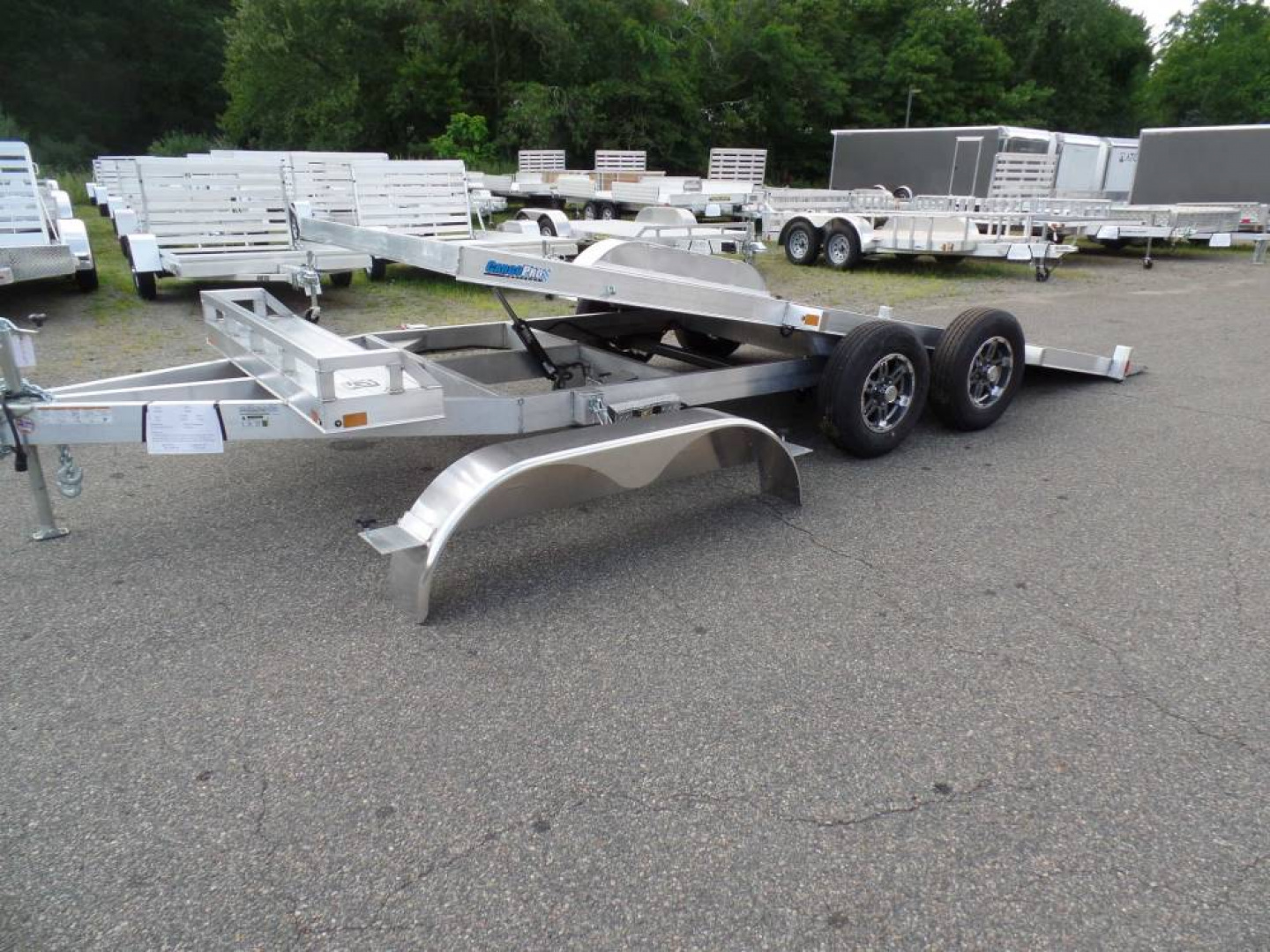 New EXAMPLE / ALCOM Cargo Pro ALUMINUM TILT LOAD CAR TRAILER, 9,990 lb. GVWR, 1,895 lbs. empty weight, our ID # 015533 Sale $13,500