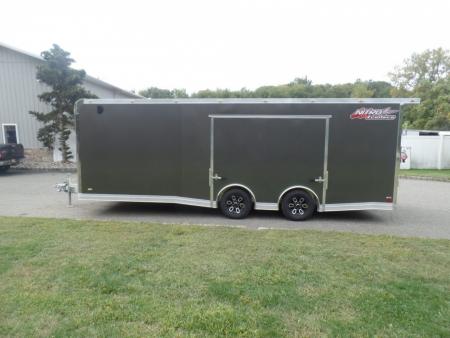 New EXAMPLE / NITRO BRAND 8.5X24 Enclosed Cast Corner Body Style Enclosed Car Trailer, with Options. Big Escape Door, Finished Interior, Cabinets, ID#009489