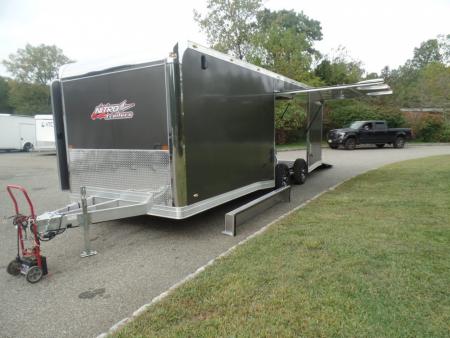 New NITRO BRAND 8.5X24 Enclosed Cast Corner Body Style Enclosed Car Trailer, with Options. Big Escape Door, Finished Interior, Cabinets, ID#009489