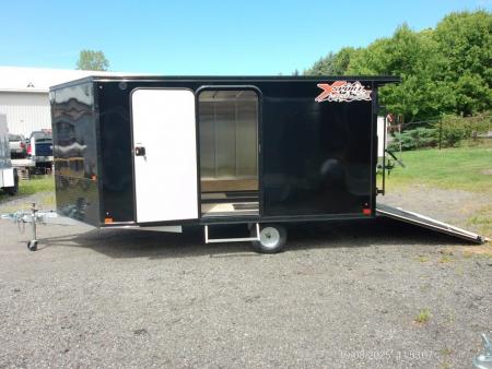 New EXAMPLE / NITRO Brand, NEW! X-SPORT Enclosed Snowmobile Trailer, 8.5X12 with V nose, deck over side by side for 2 snowmobiles. ID#009295 SALE Price $8,850.00