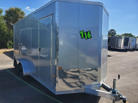 New 2026 ALCOM 7X16 7K ALUMINUM FRAME STEALTH WITH REAR Cargo / Enclosed Trailer