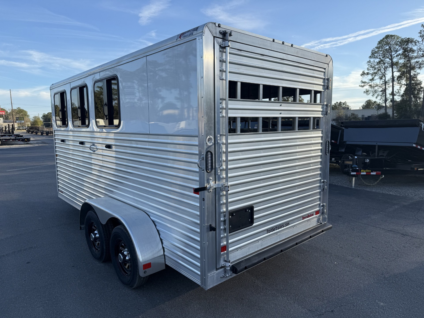 New COLT3HBPLITEWD FRONTIER COLT 3 HORSE 6'8" X 15' ALUMINUM BUMPER PULL HORSE TRAILER W/ SPARE TIRE