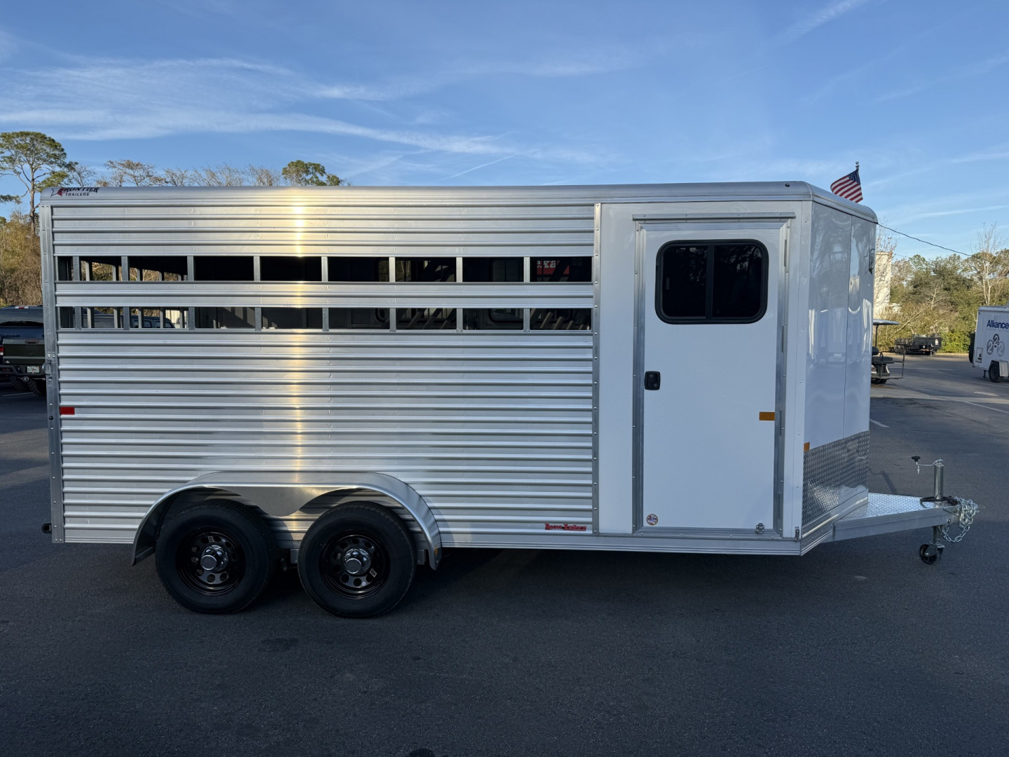 New COLT3HBPLITEWD FRONTIER COLT 3 HORSE 6'8" X 15' ALUMINUM BUMPER PULL HORSE TRAILER W/ SPARE TIRE
