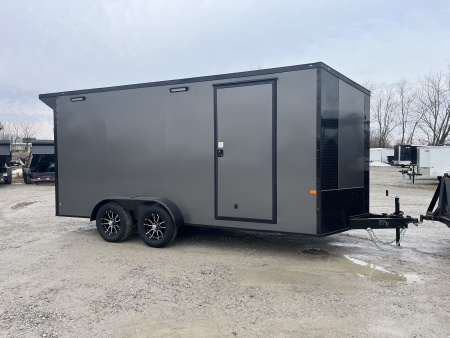 New 2026 Rock Solid Cargo 7'x16'x7' Cargo / Enclosed Trailer Black Out Package