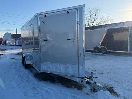 New 2026 7 X 23 Lightning Place Enclosed Snowmobile Trailer with 7ft Interior - Plain Model