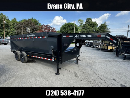 New 2026 Ironbull 7x16' Rolloff Dump Trailer Combo 14000# GVW * INCLUDES (1) 16' BIN 4' SIDES (16 YARDS) * DUAL BATTERIES * DUAL TOOLBOXES * 5x20 SCISSOR HOIST * DUAL 12K JACKS * 10" I-BEAM FRAME * 22K WINCH WITH ROLLER