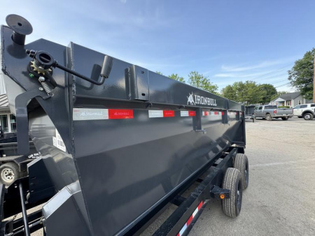 New 2026 Ironbull 7x16' Rolloff Dump Trailer Combo 14000# GVW * INCLUDES (1) 16' BIN 4' SIDES (16 YARDS) * DUAL BATTERIES * DUAL TOOLBOXES * 5x20 SCISSOR HOIST * DUAL 12K JACKS * 10" I-BEAM FRAME * 22K WINCH WITH ROLLER