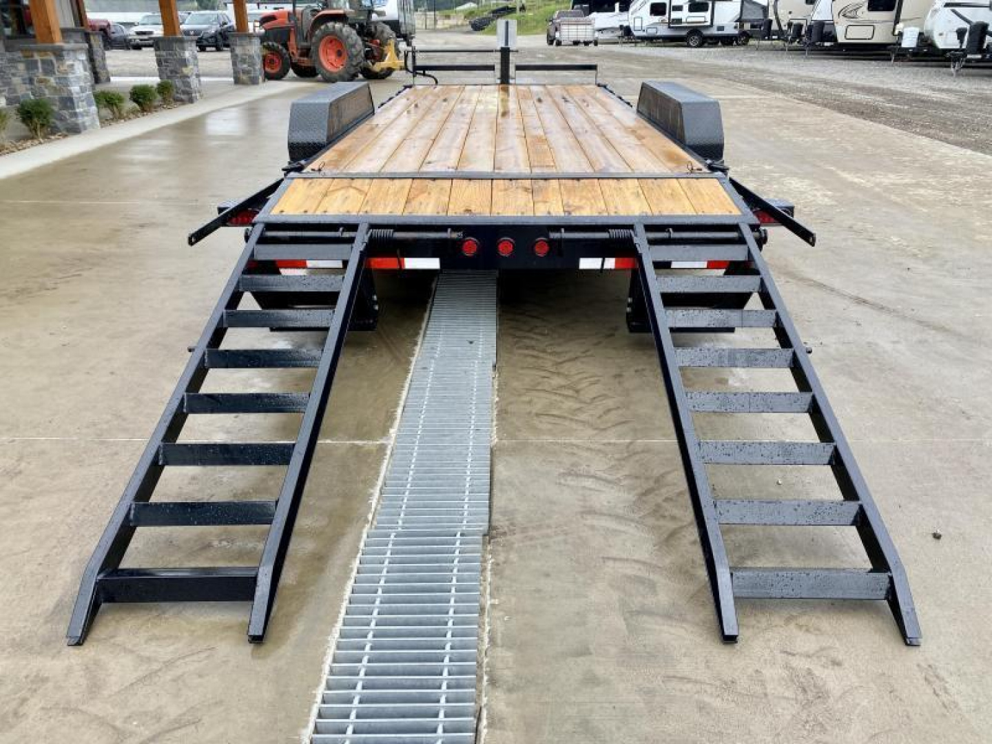 New NEW Ironbull 7x20' Equipment Trailer 14000# GVW * KNIFEEDGE RAMP W/ ADJUSTABLE SUPPORT * REMOVABLE FENDERS * 16" O.C. STRUCTURAL CHANNEL C/M * RUBRAIL/STAKE POCKETS/PIPE SPOOLS/D-RINGS * ADJUSTABLE CAST COUPLER * 12K JACK