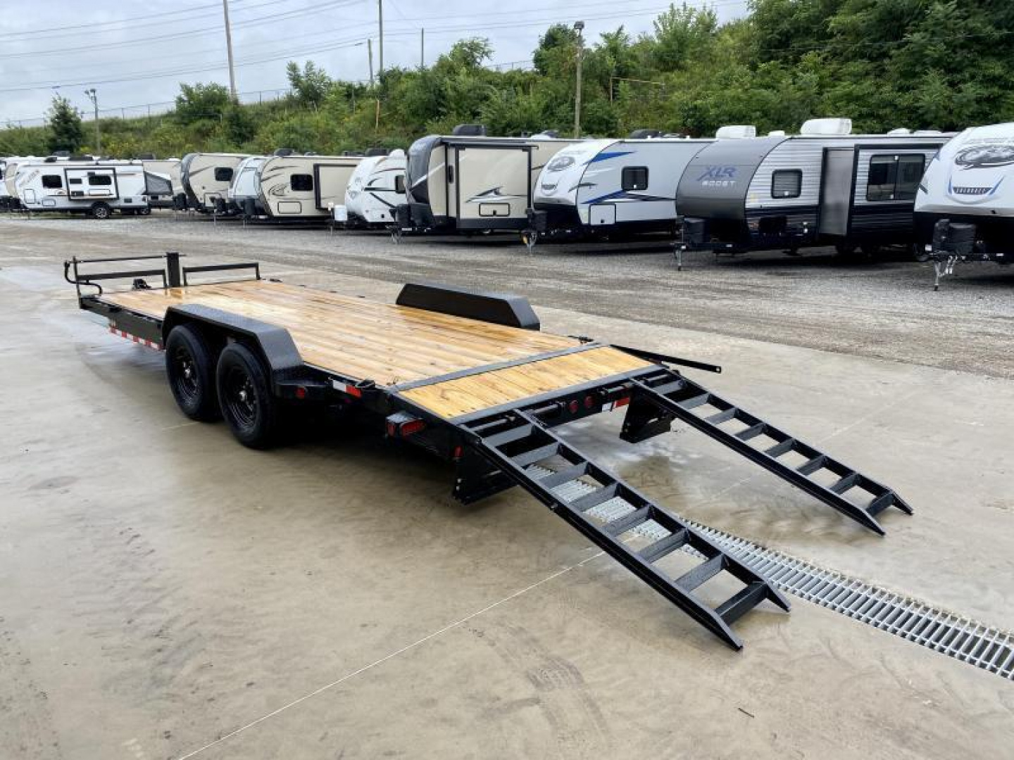 New NEW Ironbull 7x20' Equipment Trailer 14000# GVW * KNIFEEDGE RAMP W/ ADJUSTABLE SUPPORT * REMOVABLE FENDERS * 16" O.C. STRUCTURAL CHANNEL C/M * RUBRAIL/STAKE POCKETS/PIPE SPOOLS/D-RINGS * ADJUSTABLE CAST COUPLER * 12K JACK
