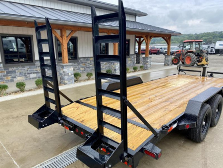 New NEW Ironbull 7x20' Equipment Trailer 14000# GVW * KNIFEEDGE RAMP W/ ADJUSTABLE SUPPORT * REMOVABLE FENDERS * 16" O.C. STRUCTURAL CHANNEL C/M * RUBRAIL/STAKE POCKETS/PIPE SPOOLS/D-RINGS * ADJUSTABLE CAST COUPLER * 12K JACK