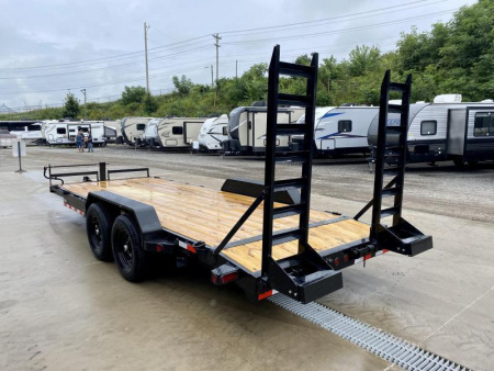 New NEW Ironbull 7x20' Equipment Trailer 14000# GVW * KNIFEEDGE RAMP W/ ADJUSTABLE SUPPORT * REMOVABLE FENDERS * 16" O.C. STRUCTURAL CHANNEL C/M * RUBRAIL/STAKE POCKETS/PIPE SPOOLS/D-RINGS * ADJUSTABLE CAST COUPLER * 12K JACK