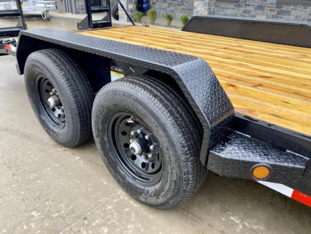 New NEW Ironbull 7x20' Equipment Trailer 14000# GVW * KNIFEEDGE RAMP W/ ADJUSTABLE SUPPORT * REMOVABLE FENDERS * 16" O.C. STRUCTURAL CHANNEL C/M * RUBRAIL/STAKE POCKETS/PIPE SPOOLS/D-RINGS * ADJUSTABLE CAST COUPLER * 12K JACK