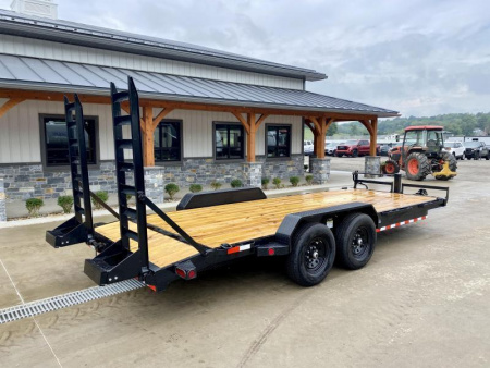 New NEW Ironbull 7x20' Equipment Trailer 14000# GVW * KNIFEEDGE RAMP W/ ADJUSTABLE SUPPORT * REMOVABLE FENDERS * 16" O.C. STRUCTURAL CHANNEL C/M * RUBRAIL/STAKE POCKETS/PIPE SPOOLS/D-RINGS * ADJUSTABLE CAST COUPLER * 12K JACK
