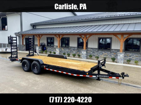 New NEW Ironbull 7x20' Equipment Trailer 14000# GVW * KNIFEEDGE RAMP W/ ADJUSTABLE SUPPORT * REMOVABLE FENDERS * 16  O.C. STRUCTURAL CHANNEL C/M * RUBRAIL/STAKE POCKETS/PIPE SPOOLS/D-RINGS * ADJUSTABLE CAST COUPLER * 12K JACK
