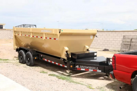 New 2026 Ironbull 7x16' Rolloff Dump Trailer 14000# GVW * INCLUDES (1) 16' BIN 4' SIDES (16 YARDS) * DUAL BATTERIES * 5x20 SCISSOR HOIST * 10" I-BEAM FRAME * 20K WINCH WITH ROLLER