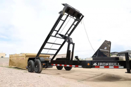 New 2026 Ironbull 7x16' Rolloff Dump Trailer 14000# GVW * INCLUDES (1) 16' BIN 4' SIDES (16 YARDS) * DUAL BATTERIES * 5x20 SCISSOR HOIST * 10" I-BEAM FRAME * 20K WINCH WITH ROLLER