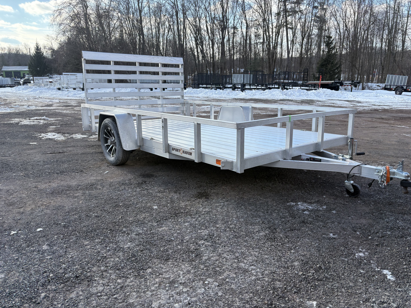New 2026 SPORT HAVEN 7x12 Aluminum Utility Trailer with Mag Wheels