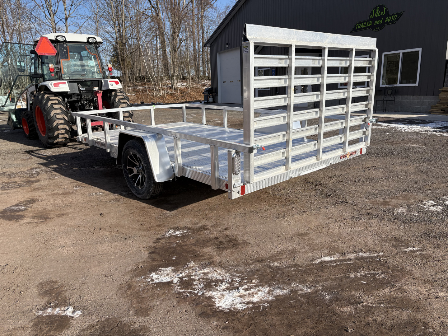 New 2026 SPORT HAVEN 7x12 Aluminum Utility Trailer with Mag Wheels