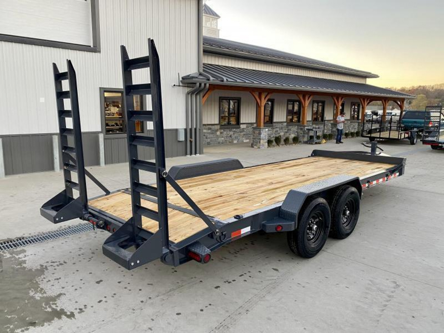 New 2025 Iron Bull 7x22' Equipment Trailer 14000# GVW * 8" I-BEAM FRAME * OVERSIZE TOOLBOX * LONGER 6' RAMPS * HD COUPLER * REMOVABLE FENDERS * 12K JACK * CHARCOAL POWDER COAT