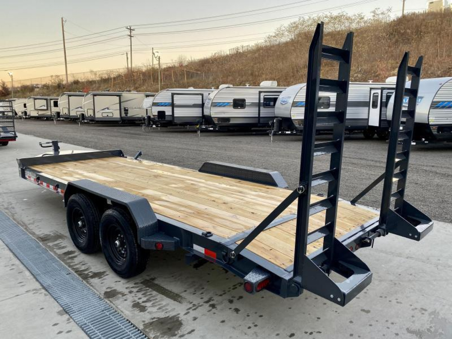 New 2025 Iron Bull 7x22' Equipment Trailer 14000# GVW * 8" I-BEAM FRAME * OVERSIZE TOOLBOX * LONGER 6' RAMPS * HD COUPLER * REMOVABLE FENDERS * 12K JACK * CHARCOAL POWDER COAT