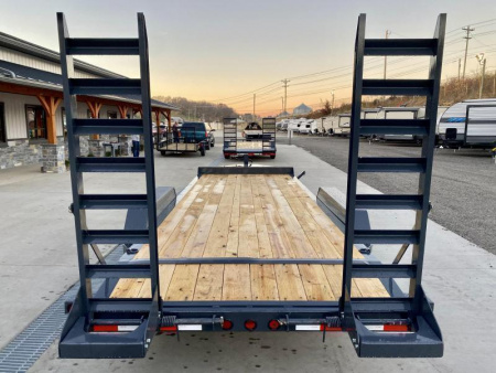 New 2025 Iron Bull 7x22' Equipment Trailer 14000# GVW * 8" I-BEAM FRAME * OVERSIZE TOOLBOX * LONGER 6' RAMPS * HD COUPLER * REMOVABLE FENDERS * 12K JACK * CHARCOAL POWDER COAT
