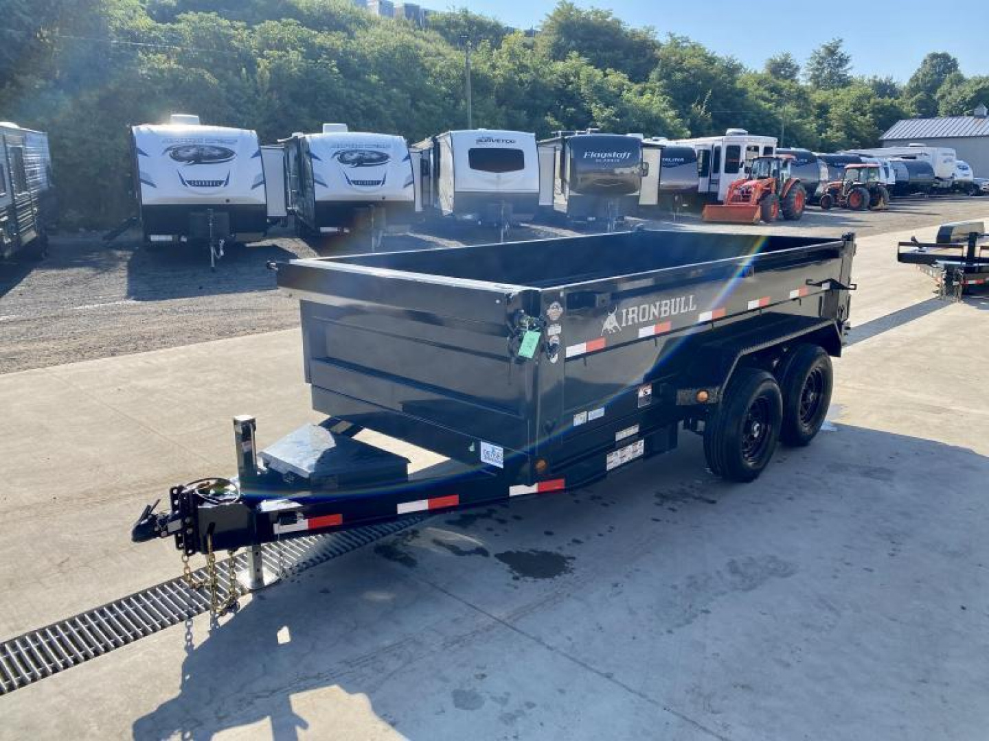 New 2026 Ironbull 6x12' Dump Trailer 14000# GVW * 7000# AXLES * 16" RUBBER * TARP KIT * SCISSOR HOIST * STACKED I-BEAM FRAME * 6" TUBE BEDFRAME * 2PC 10GA BED & WALLS W/ KEYWAY * COMBO GATE * UNDERBODY BED RUNNERS  * SPARE MOUNT