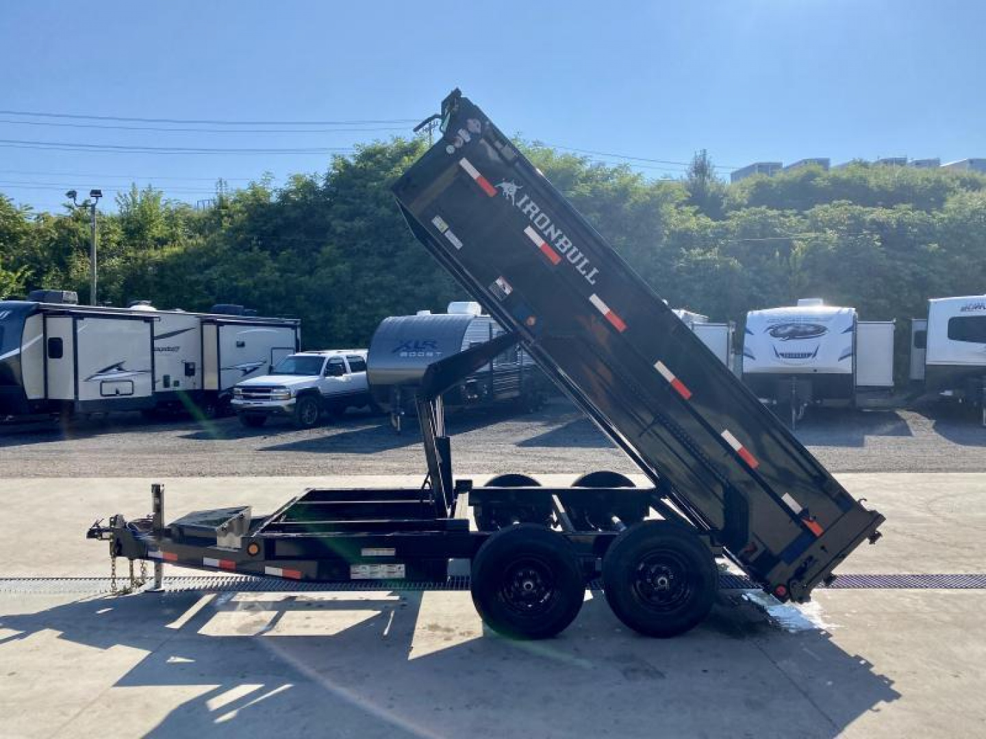 New 2026 Ironbull 6x12' Dump Trailer 14000# GVW * 7000# AXLES * 16" RUBBER * TARP KIT * SCISSOR HOIST * STACKED I-BEAM FRAME * 6" TUBE BEDFRAME * 2PC 10GA BED & WALLS W/ KEYWAY * COMBO GATE * UNDERBODY BED RUNNERS  * SPARE MOUNT