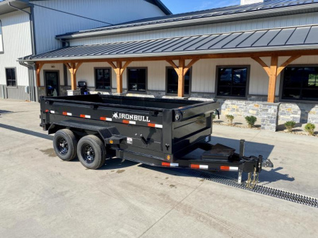 New 2026 Ironbull 6x12' Dump Trailer 14000# GVW * 7000# AXLES * 16" RUBBER * TARP KIT * SCISSOR HOIST * STACKED I-BEAM FRAME * 6" TUBE BEDFRAME * 2PC 10GA BED & WALLS W/ KEYWAY * COMBO GATE * UNDERBODY BED RUNNERS  * SPARE MOUNT