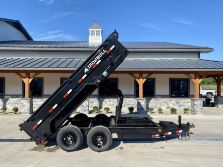 New 2026 Ironbull 6x12' Dump Trailer 14000# GVW * 7000# AXLES * 16" RUBBER * TARP KIT * SCISSOR HOIST * STACKED I-BEAM FRAME * 6" TUBE BEDFRAME * 2PC 10GA BED & WALLS W/ KEYWAY * COMBO GATE * UNDERBODY BED RUNNERS  * SPARE MOUNT