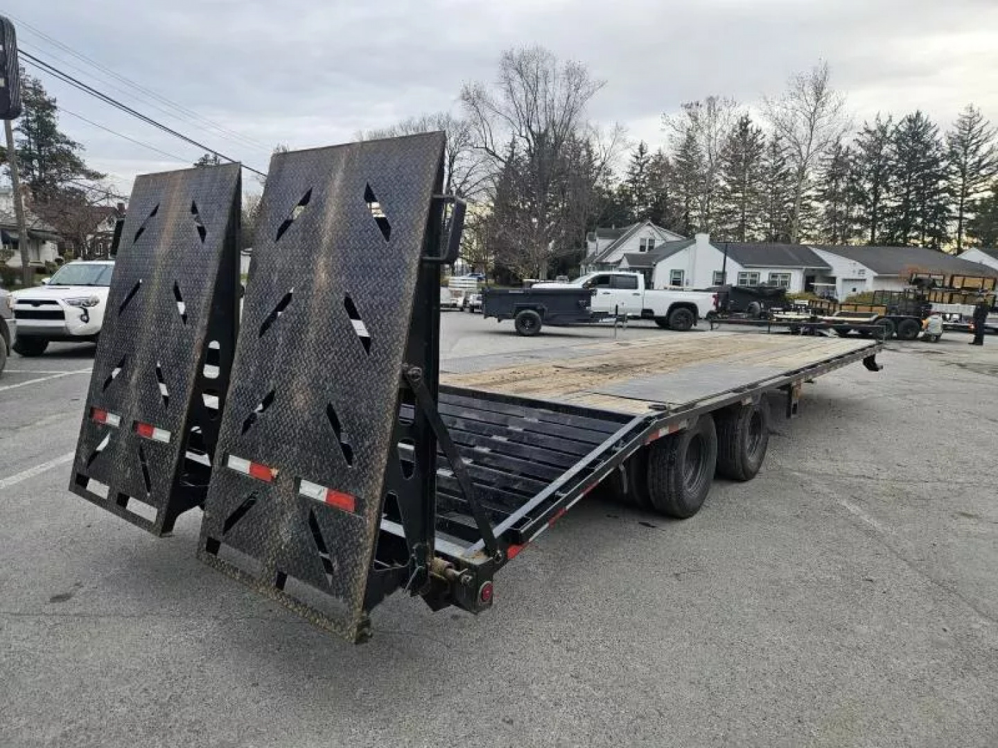 Used USED 2023 Ironbull 102x30' Pintle Beavertail Deckover Trailer 22000# GVW * RATCHET TRACK * DEXTER AXLES * HDSS SUSPENSION * FULL WIDTH RAMPAGE RAMPS * PIERCED FRAME * UNDER FRAME BRIDGE * MUD FLAPS * SPARE MOUNT
