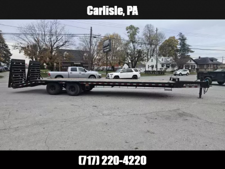 Used USED 2023 Ironbull 102x30' Pintle Beavertail Deckover Trailer 22000# GVW * RATCHET TRACK * DEXTER AXLES * HDSS SUSPENSION * FULL WIDTH RAMPAGE RAMPS * PIERCED FRAME * UNDER FRAME BRIDGE * MUD FLAPS * SPARE MOUNT