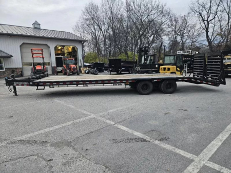 Used USED 2023 Ironbull 102x30' Pintle Beavertail Deckover Trailer 22000# GVW * RATCHET TRACK * DEXTER AXLES * HDSS SUSPENSION * FULL WIDTH RAMPAGE RAMPS * PIERCED FRAME * UNDER FRAME BRIDGE * MUD FLAPS * SPARE MOUNT