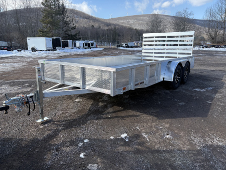 New 2026 SPORT HAVEN 7x16 Tandem Deluxe Aluminum Utility Trailer with ATP Sides & Mag Wheels