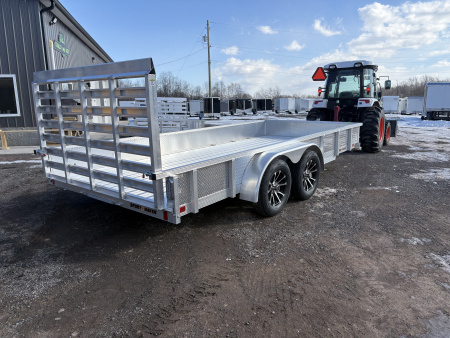 New 2026 SPORT HAVEN 7x16 Tandem Deluxe Aluminum Utility Trailer with ATP Sides & Mag Wheels