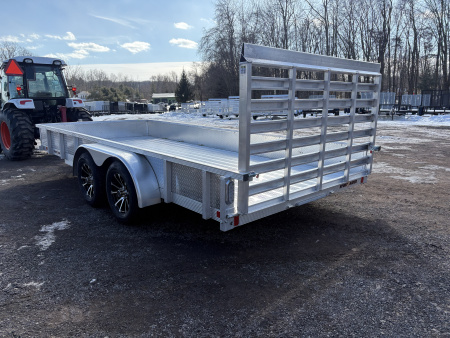 New 2026 SPORT HAVEN 7x16 Tandem Deluxe Aluminum Utility Trailer with ATP Sides & Mag Wheels