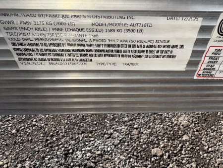 New 2026 SPORT HAVEN 7x16 Tandem Deluxe Aluminum Utility Trailer with ATP Sides & Mag Wheels