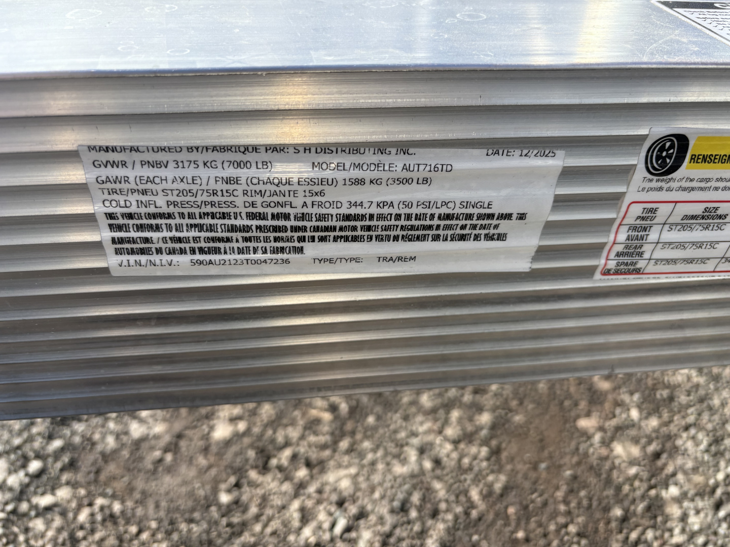 New 2026 Sport Haven 7x16 7K Deluxe Aluminum Utility Trailer with Side Loading & Mag Wheels
