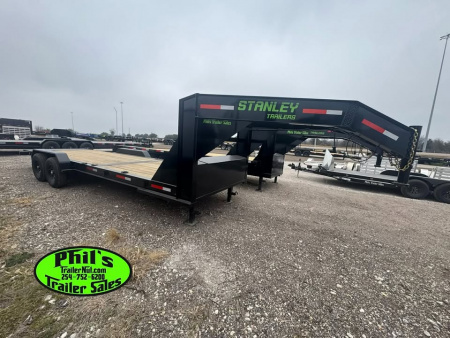 New 2026 Stanley Trailers 83X24 GOOSENECK TILT TRAILER OPEN CAR HAULER 14K GVWR Equipment Trailer