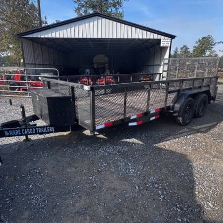 Used 2025 Ware Cargo 7x16 7k 3' Mesh Utility Trailer