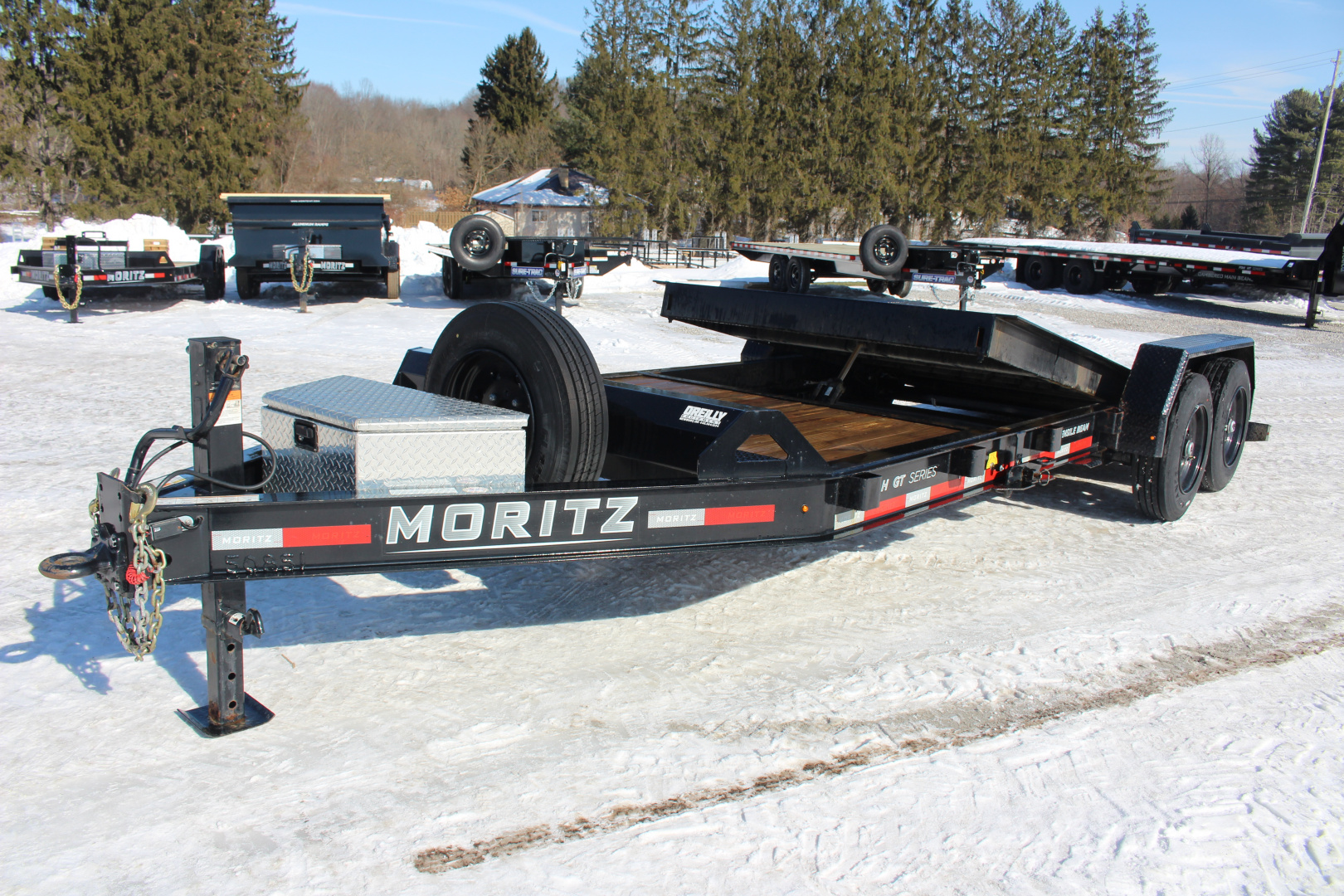 Used 2024 Moritz 7' x 16' + 4' Low Pro - Gravity Tilt - Tilt Trailer - 16000# GVW