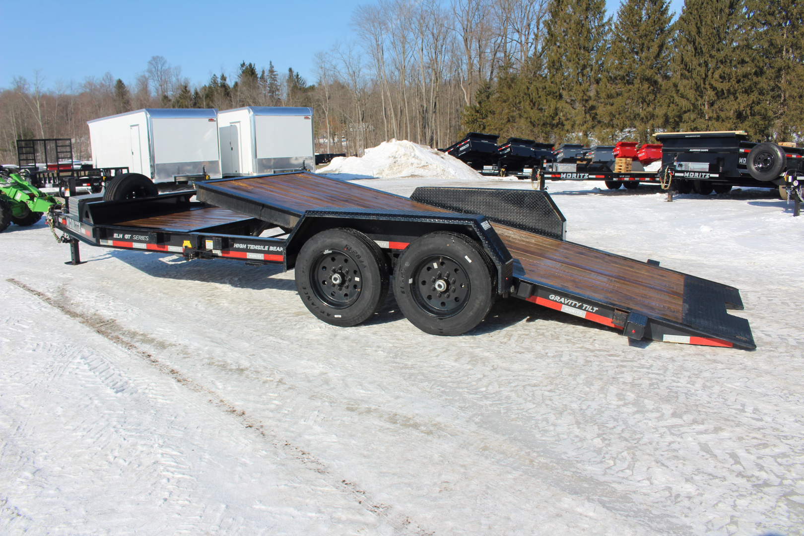 Used 2024 Moritz 7' x 16' + 4' Low Pro - Gravity Tilt - Tilt Trailer - 16000# GVW