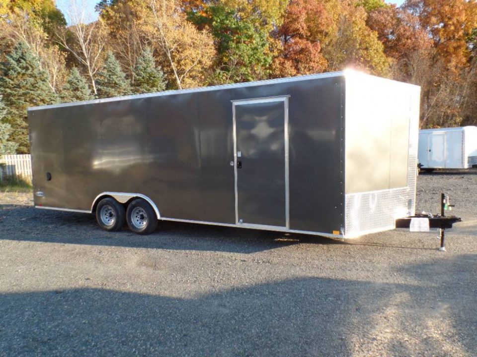 New EXAMPLE  /Enclosed Car Trailer 8.5X24 7 ft. interior Height / Charcoal Gray Exterior