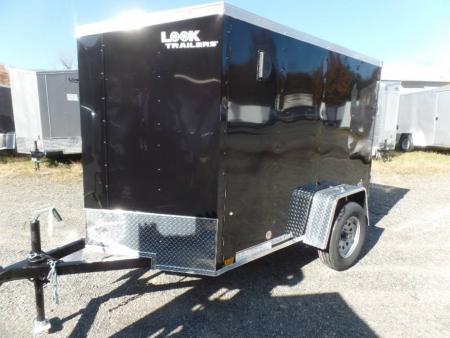 New EXAMPLE / 5 X 8 Enclosed Trailer 5 1/2 ft. interior height. Ramp on back. LOOK 5X8S
