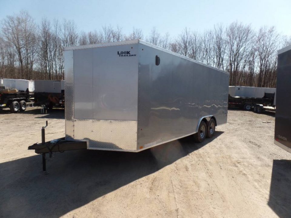 New EXAMPLE / 8.5X20 Enclosed Car Trailer , 9,990 lb. GVWR Silver.