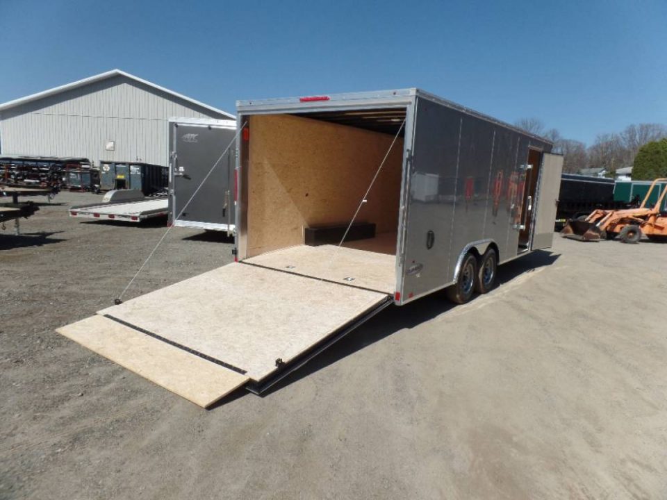 New EXAMPLE / 8.5X20 Enclosed Car Trailer , 9,990 lb. GVWR Silver.