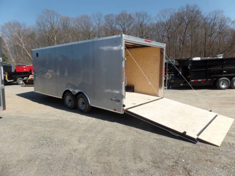 New EXAMPLE / 8.5X20 Enclosed Car Trailer , 9,990 lb. GVWR Silver.
