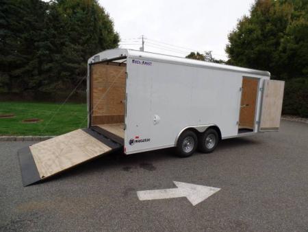 New 8.5 X 18 OUR BEST Enclosed Landscape Trailer, with Patented Tapered Fast Load Ramp.